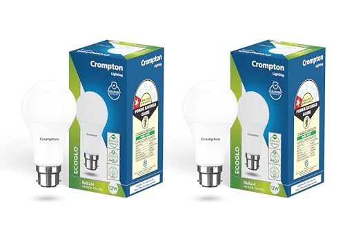 Crompton Param LED Bulb | 12W | Cool Day Light | B22 Base | 180 Degree Coverage | 4kV Surge Protection | 440V High Voltage …