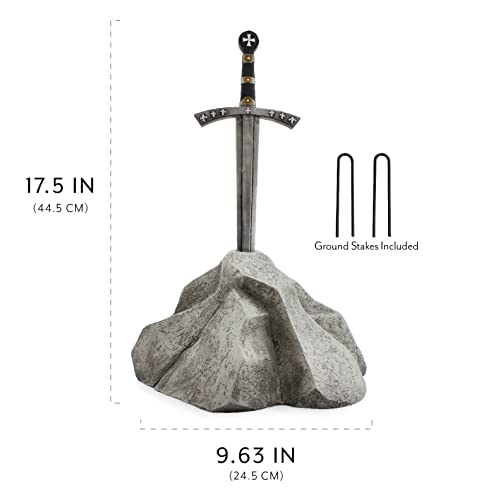 Esterno Sword In Stone Garden Statue (17X10X11 Inches), Arthurian Legend Yard Ornament Decor #TOP5