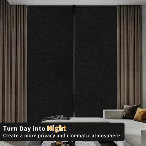 Película de ventana opaca total 29.5 in x 13.1 ft negra miniatura 2