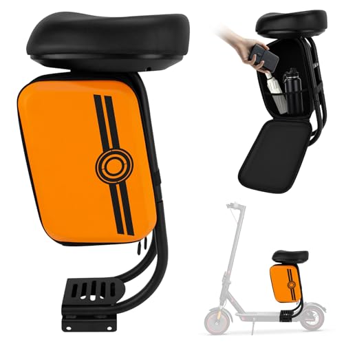 Asiento Patinete Eléctrico Adultos, Compatible con Xiaomi M365/Pro Series, Accesorios Patinete Eléctrico con Asiento Bolsa de Almacenamiento, Instalación sin Taladrar, Soporta hasta 120 kg