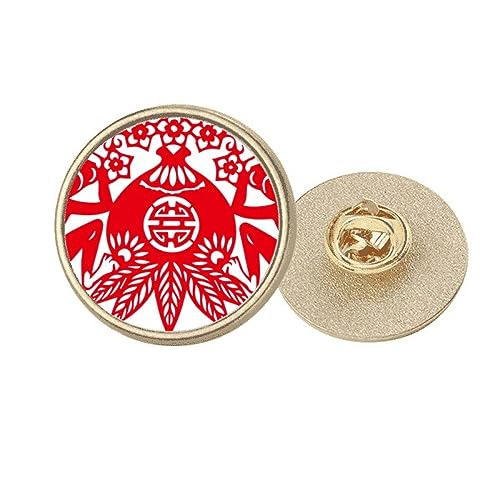 Broche singe zodiaque chinois rond doré pour accessoiriser une veste de costume