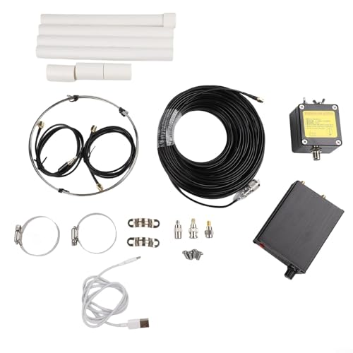K-480WLA Active Loop Antenne, 500 kHz-1 GHz, 0–30 dB Verstärkung, MW/SW/FM/Air/UVHF Vollband-Empfänger für Tecsun Sangean für ICOM für YAESU, Typ-C-Aufladung, 68 cm Ring (20 m)