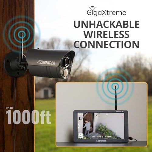 Defender PhoenixHD Wireless Security Camera System with 10.1” Touchscreen Monitor, 4 Outdoor 1080P HD Night Vision Cameras, Plug & Play Home Security System, Two Way Talk, No WiFi Required by DEFENDER - Image 4
