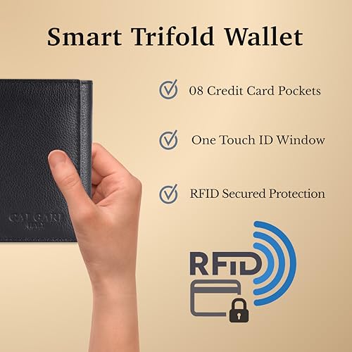 Image of CALGARI Italian Luxury Leather Wallets For Men | Trifold