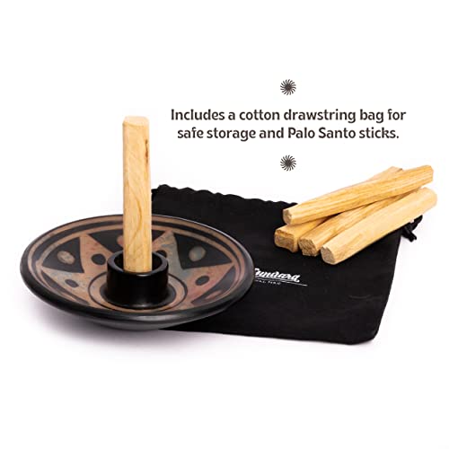 Luna Sundara Authentic Peru Pottery Palo Santo Stick Holder And Incense Holder Includes 5 Palo Santo Sticks Handmade Ceramic Smudge Bowl - Sage Holder, Burning Bowl Or Incense Burner Holder #TOP1