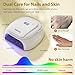 Purtato 126W Cordless Rechargeable UV LED Nail Lamp with Large Space, Handle and Foot Rest, Fast Curing Gel Nail Dryer with 4 Timers for Salon and Home (White)