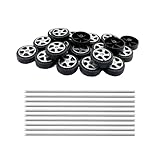 20PCS Toy Car Wheel Plastic Car Wheel with 2mm Dia Round Shaft Axles for RC Car Truck Robot DIY Model Toy Wheel Replace Parts (Style 1)