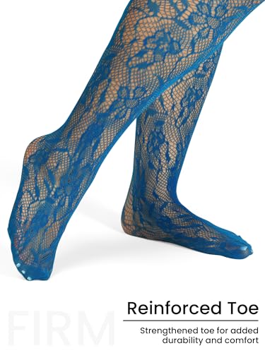Image of Floral Lace Plus Size Tights High Waist Velvet Pantyhose Sunflower Fishnet Stockings Leggings