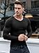 Agilelin Men's Muscle T-Shirts V Neck Thermal Long Sleeve Tee Casual Ribbed Undershirts（Black/M