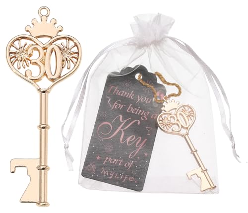 24pcs 30th Gold Key Bottle Opener 30th Birthday Party Favors,