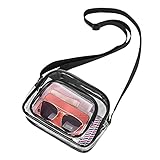 Oraben Clear Crossbody Purse Bag - Stadium Approved, Casual Sling Pack Gym Clear Crossbody Messenger Shoulder Bag (Black)