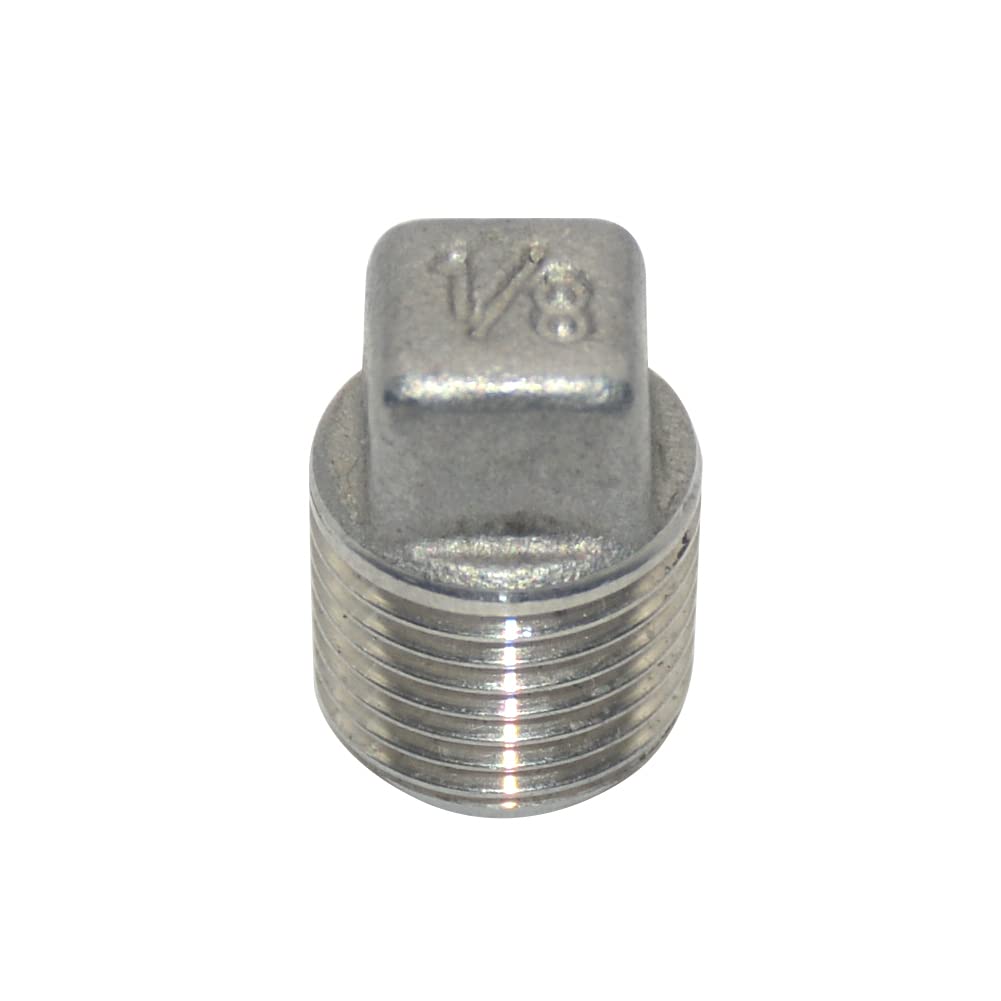1pc 304 Stainless Steel Square Head Cap 1/8" 1/4" 3/8" 1/2" 3/4" 1" 1-1/4" 1-1/2" 2" BSP NPT Male Cap Tube Pipe Fittings(3/4") Brass Hose