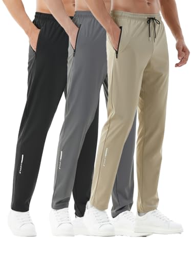 Pantalon de sport homme avec poches zippées lot de 3 pour musculation