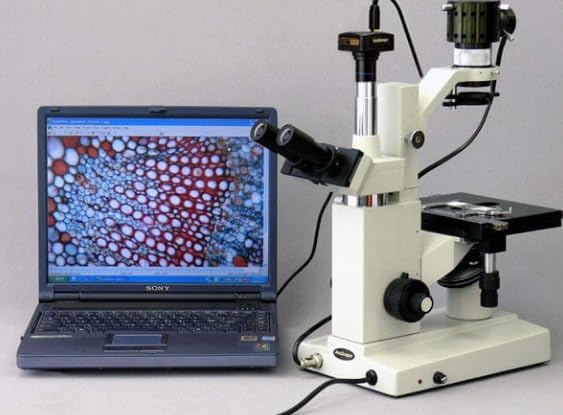 AmScope MU140-CCD 1.4MP USB2.0 Color CCD C-Mount Microscope Camera with 0.5X Reduction Lens, Sony ICX205AK Sensor, 15fps, for Fluorescence and Darkfield, Windows/Mac/Linux