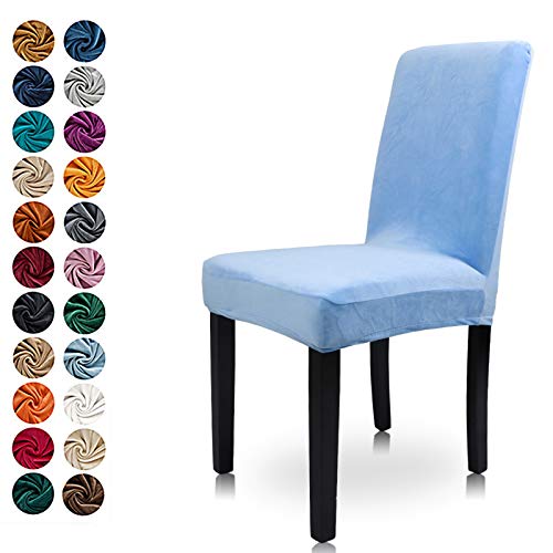 Housse De Chaise Velours Xl Extensible Lot De 6.4.2 Pièces, Haut Dossier Couverture De Chaise De Salle À Manger Décoratif Universelle Pour Cuisine, Amovible/Lavable red-2PCS Cover