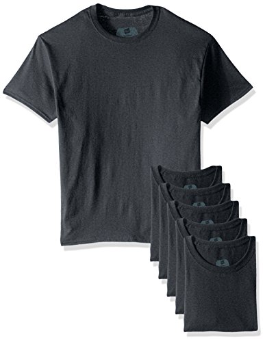 Hanes Men's Ecosmart T-Shirt (Pack of 6), Charcoal Heather, X-Large