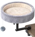 Chumajor Cat Desk Bed, 360Β° Rotating & Adjustable Cat Bed, 50 lbs, Grey