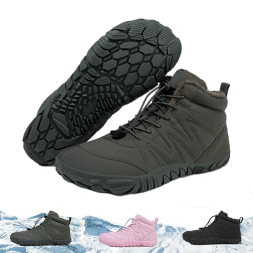 Winter Barefoot Shoes Women, Hike Winter Barefoot Shoes Mens, Barefoot Boots Women Wide Winter, Warm Casual Snow Boots - Main Image