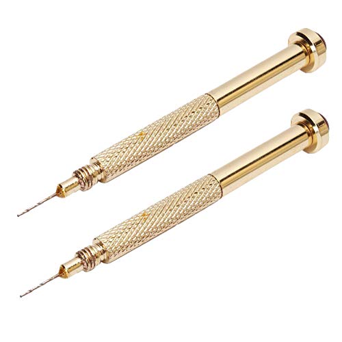 2 Pièces Nail Art Drill Stylos Ongles Poinçon Perceuse À Main Piercing Nail Art Gel Uv Conseils Peinture Dessin Sculpture Outil Polonais (d'or)