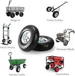 Yarlung 2 Pack Pneumatic Air Filled Tires, 10 Inch Tire Wheel for Hand Truck, 4.10/3.50-4" Heavy-Duty Replacement Wheels for Garden Cart, All Purpose Utility Cart, 2.25"Offset Hub, 5/8"Bearings