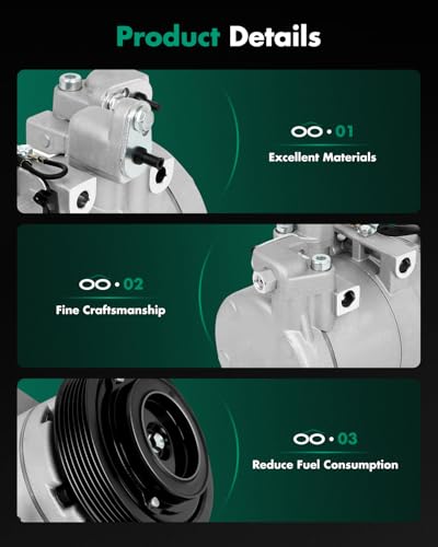 Image of SCITOO AC Compressor fit for Hyundai for Santa Fe 2.7L 2001-2006 | Fast Cooling, Ultra Low Noise (≤72 dB) Air Conditioner Compressor for Summer, With Clutch, 638975 57183 58183 97701263009