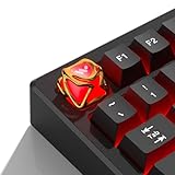 Rainy75 1U Custom Keycaps, Translucent Metal Liquid Keycaps, Shine Through PC Key caps Replacement for Mechanical Keyboard - Golden (only one keycap)
