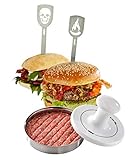 Gefu 117 Hamburgerpresse Spark 00117 Limited Edition, hochwertiger Edelstahl/Porzellan, Silber