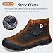 TRAILBLITZ Men's Winter Snow Boots Water Resistant Slip On Warm Faux Fur Lined Ankle Boot Non Slip for Outdoor Casual Walking Shoes (10 Men, AllBlack)