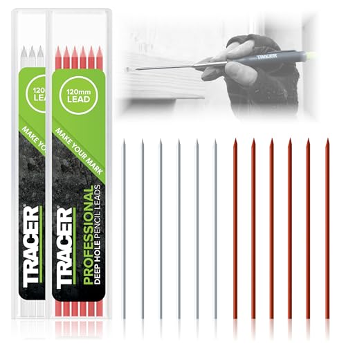 Tracer Deep Hole Pencil Alternative Leads Set - 12 x 2.8mm High-Visibility Coloured Leads: 6 Red, 6 White -  ALP2