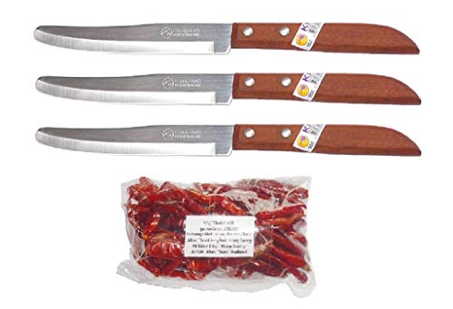 Kiwi #502 Lot de 3 couteaux à éplucher thaïlandais 30 g aiguisés séchés de Isaan Ban Nong Saeng Nord Thaïlande Cover