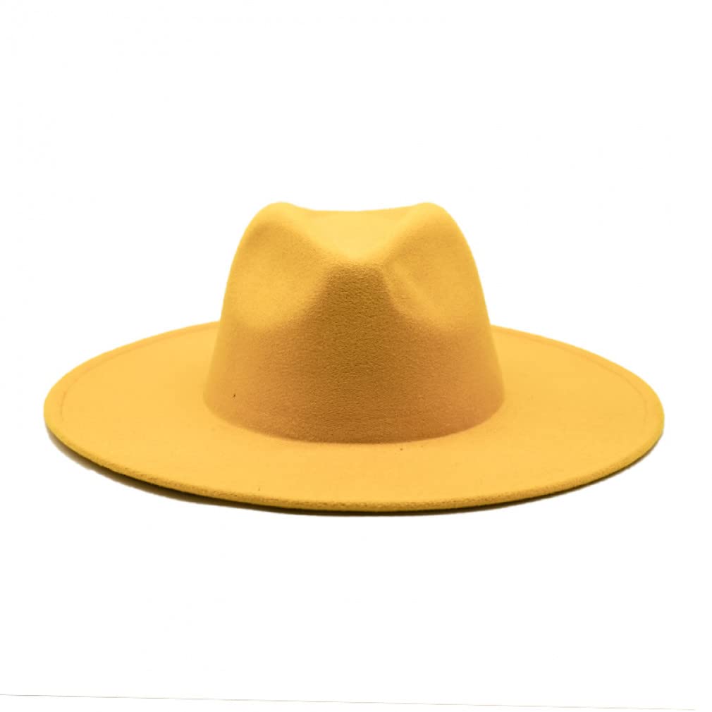 Cappello Fedora Invernale Stile Uomo Donna Cappello 9 cm Tesa Larga Grande Fedora Bianco Gorra