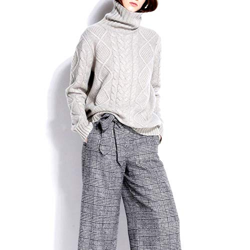 Ailaile Wool Sweaters Women's Turtleneck Pullover Female Loose Long Sleeve Tops Winter Thick Knitted Jumper Beige #TOP2