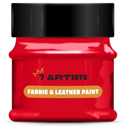 7 Artists Stoffmalfarbe, Lederfarbe 50ml Rot | Stoffmalfarben Waschfest | Textilfarbe für Kleidung, Schuhe, Jeans, Taschen | Stofffarben Waschfest | Stofffarbe | Textilfarben Waschmaschinenfest