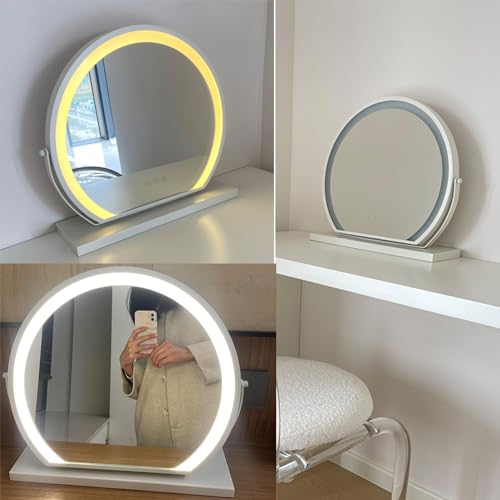 Espejo de tocador para dormitorio con luz ajustable que evita sombras 7