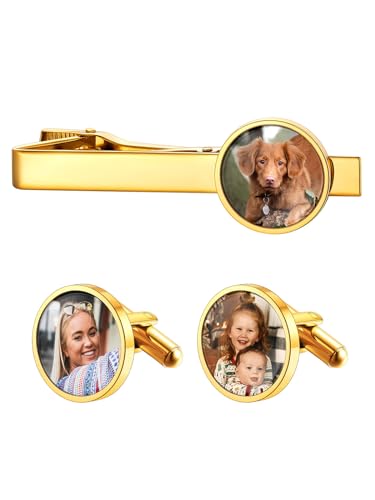 Set personalizado de mancuernillas y prendedor para hombre miniatura 1