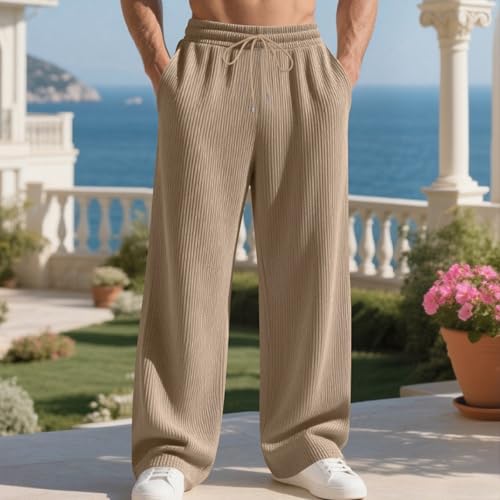 Pantalon décontracté coupe conique confortable stretch et léger