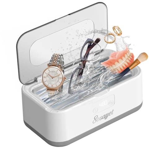 Sosayet Limpiador Ultrasonidos 49000Hz con 5 Modos de Tiempo - 800ml | Limpiador Ultrasónico con Pantalla Led, Limpieza Profunda 360 para Joyas, Prótesis Dentales, Anillos, Relojes Sosayet Limpiador Ultrasonidos 49000Hz con 5 Modos de Tiempo - 800ml | Limpiador Ultrasónico con Pantalla Led, Limpieza Profunda 360 para Joyas, Prótesis Dentales, Anillos, Relojes