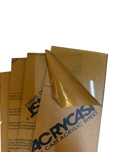 Image of Acrylic Sheet, 1 /4 inch Clear Plexiglass, Cast 8 inch x 8 inchx 0.25 inch Thick (Pack of 2)
