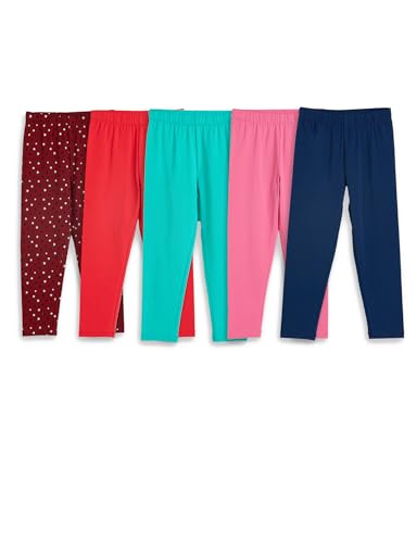 Image of Amazon Brand - Symbol Girl's Cotton Jersey Stretchable Leggings | Ankle Length | Aged 2-14 Years