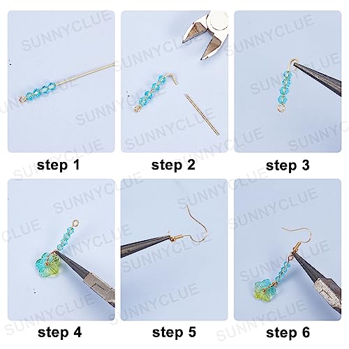 Sunnyclue 10 Pairs Flower Petal Earrings Dangle Earring Making Kits Petal Leaf Charms Pendants With Glass Beads & Jump Rings & Earring Hooks For Women Beginners Diy Earring Jewelry Making #TOP3