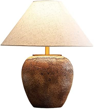 DJAMEL Rustic Farmhouse Clay Pot Lamps 19.6" Tall Ceramic Table L...