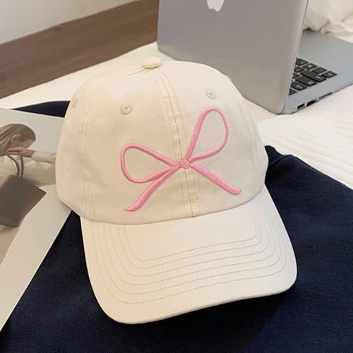 Image of Coquette Baseball Hat Bow Baseball Cap Ponytail Hat for Women Cute Distressed Cap Funny Trucker Hats for Women