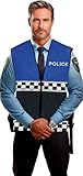 FIESTAS GUIRCA | Chaleco de Policía Azul (Talla Única) - Accesorio de Disfraz para Adultos Unisex - Ideal para Fiestas de Disfraces, Carnaval y Halloween - Estilo Uniforme de Agente - Azul y negro