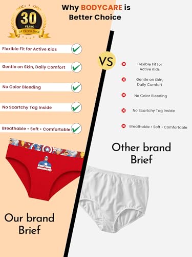 Image of BODYCARE Boy's Cotton Printed Brief Pack of 4 Print Suitable for All Day Wear with Ultrasoft and Durable Waistband for Rash Free Experience (Color & Print May Vary)