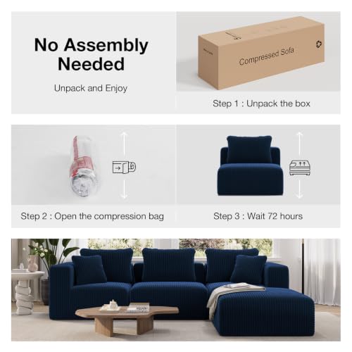 Image of Novilla 177 inch Modular Sectional Sofa, U Shape Extra Large Sectional Couch, Modern Cloud Design with Smarts Coil Support, Boneless Sectional Couch for Living Room Apartment, No Assembly Required, Blue