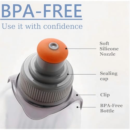 Water Bottle for Running No-Bounce with Quick-Clip & Dust-Proof Cap 8.8oz(250ml) BPA-Free Soft Flask for Running Walking Hiking Cycling(1 Pack) - Image 4