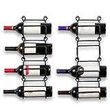 Wallniture Moduwine Wine Rack Wall Mount, Farmhouse Wall Decor Kitchen Storage Rack, Straight Finish, Set of 8