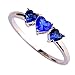 Psiroy Women's 925 Sterling Silver 2cttw Created Blue Sapphire 3-stone Filled Ring