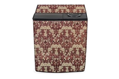 Image of Stylista Waterproof and Dustproof PVC Washing Machine Cover Compatible for Godrej 7 Kg Semi-Automatic Top Loading WS EDGE CLS 70 5.0 PN2 GPGR, Floral Pattern Beige