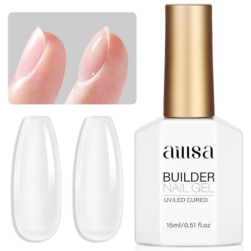 AILLSA Base and Top Coat Gel Nail Polish Top and Base Coat Nail Polish Soak Off Long Lasting Clear Base Gel High Gloss Shine No Wipe Top Coat for DIY Nail Art at Home 0.51 Fl Oz